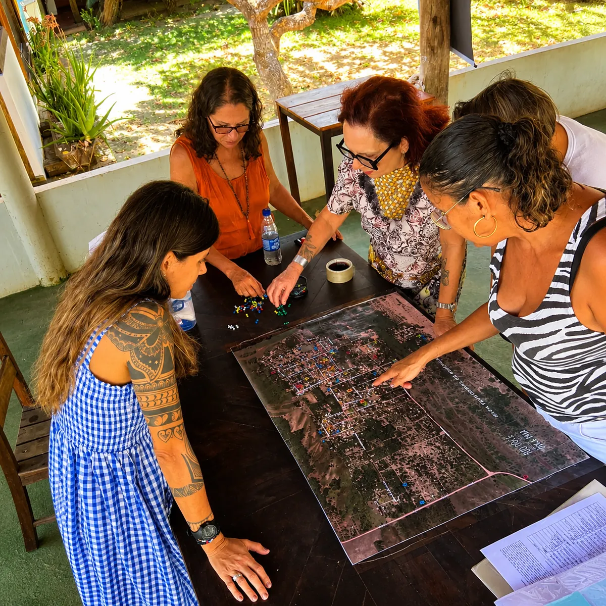 Oficina participativa com mapeamento territorial